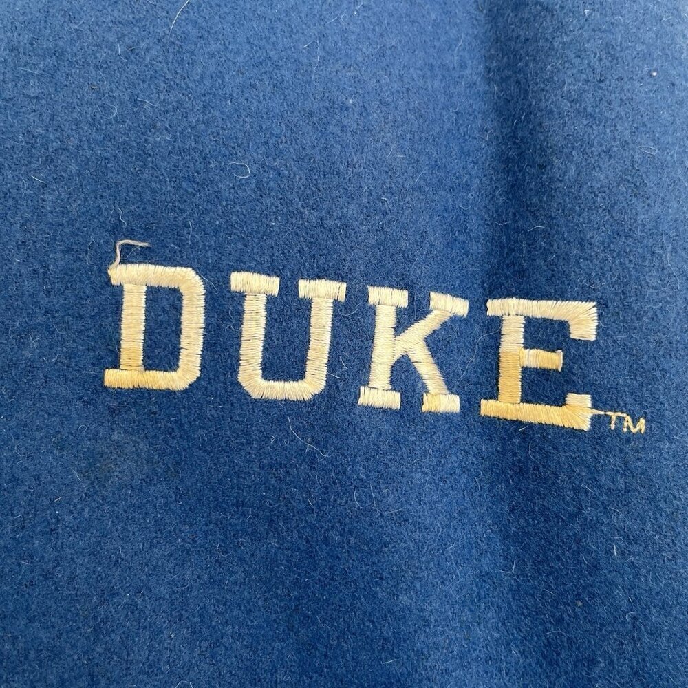 Duke Blue Devils Varsity Wool Blend Jacket L Blue Steve and Barrys Distressed - Picture 9 of 16